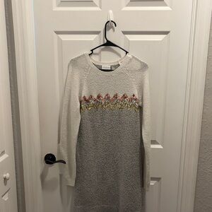 The Children's Place Cream and Gray Knit Dress